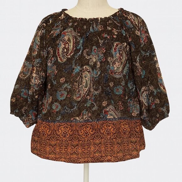 fig and flower Tops - Fig & Flower Size M Vibrant Paisley Blouse